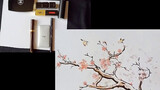 The 50-year-old uncle painted plum blossoms with daughter's cosmetics