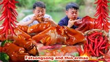mukbang | Make super large cow hooves delicious  | Chinese food | songsong and ermao