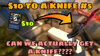 IS $10 TO A KNIFE USING TRADE UPS POSSIBLE? | $10 to a knife #5  2020| elsu