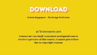 [GET] Kristin Rappaport – Pin Design Perfection