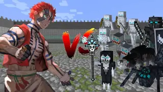 minecraft mob battles 50- akaza (kimetsu no yaiba) vs undead army