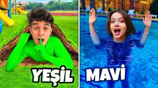 TEK RENK SAKLAMBAÇ CHALLENGE DEV VİLLA !? Ahmet Can Dündar | Feride | Sıla | Mert