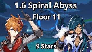 【Genshin Impact】1.6 Spiral Abyss Floor 11 9 Stars | Childe & Kaeya