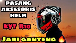 Gantengin helm KYT R10 seri 3 pakai visor flat Iridium dan spoiler 3D