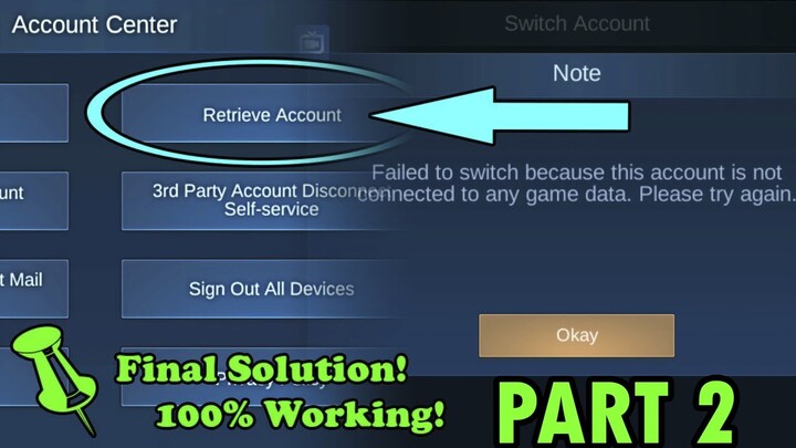 PART 2: Account Center for Switching Account Problems in Mobile Legends | Failed to Switch Problems