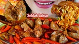 DAHSYAT PEDASNYA ! SEBLAK JELETET MURNI TOPPING BAKSO URAT | EATING SOUNDS