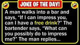 🤣 BEST JOKE OF THE DAY! - A man walked into a bar, sat down, and asked the... | Funny Daily Jokes