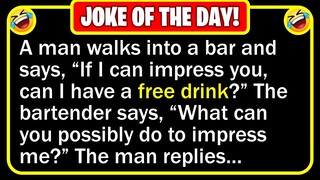 🤣 BEST JOKE OF THE DAY! - A man walked into a bar, sat down, and asked the... | Funny Daily Jokes