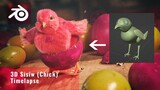 3D Sisiw na may kulay (Colored Chick) scene creation Timelapse - Blender 3D