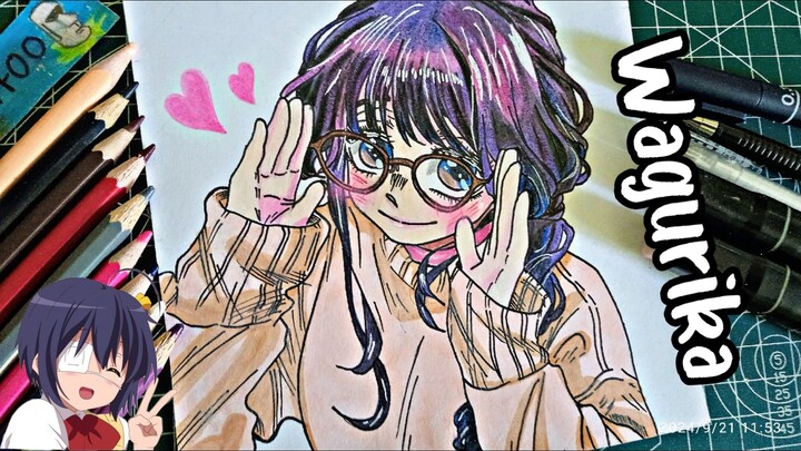 (Speed Draw) Coloring gambar Wagurika dari serial Manga - Kaoru Hana wa Rin to Saku