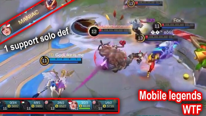 Mobile Legends Funny Moments | WTF Support SOLO DEF THE BASE