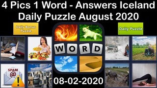 4 Pics 1 Word - Iceland - 02 August 2020 - Daily Puzzle + Daily Bonus Puzzle - Answer - Walkthrough