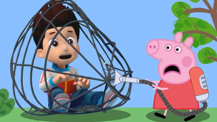 [Anime]<Peppa Pig> helps Ryder who's trapped in a net|<PAW Patrol>
