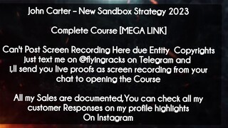 John Carter  course   New Sandbox Strategy 2023 course download