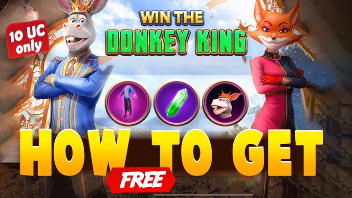 HOW TO GET FREE DONKEY RAJA OUTFIT | 10UC DONKEY KING COLLABORATION SET | MISS FITNA | PUBG MOBILE