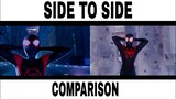 "THE ONE AND ONLY SPIDERMAN" RECREATION IN SPIDERMAN MILES MORALES(Side to side comparison)