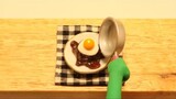 [Clay stop-motion animation] A little cute and a little cute steak