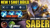 15 Kills!! Saber Core Best Build - Top 1 Global Saber Build | MLBB
