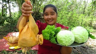 Yummy Cooking Big Chicken with Cabbage recipe & My Cooking skill