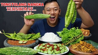 LALAPAN TONGTOLANG NANGKA  MENTAH + SAMBAL CUMI + PETAI MENTAH + SAMBAL TERASI + IKAN CRISPY