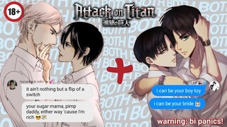 levi & mikasa tease eren & jean (10k subs special) | both lyric prank ft. ereri & jeankasa [aot]