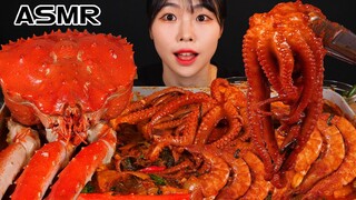 ASMR🐙 대왕 킹크랩 & 낙지 소곱창 새우 먹방 MUKBANG BRAISED SEAFOOD KING CRAB & OCTOPUS SHRIMP