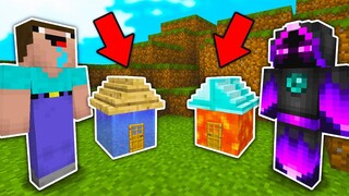 NHÀ TÍ HON LAVA CỦA NOOB ĐẤU VỚI NHÀ NƯỚC CỦA JAKI 🔥🆚💧 TRONG MINECRAFT