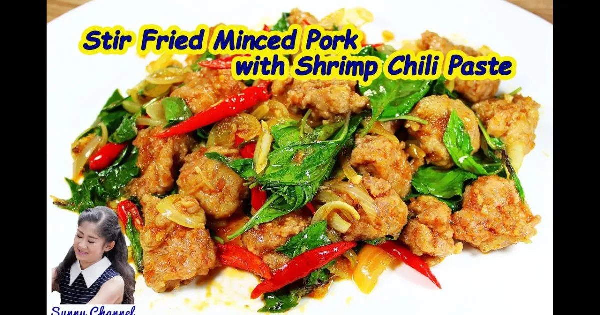 หมูเด้งผัดพริกเผามันกุ้ง : Stir Fried Minced Pork with Shrimp Chili Paste l  Sunny Channel - Bilibili
