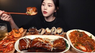 SUB)야들탱글 동파육에 잡채밥 먹방! 가지튀김까지 중식 리얼사운드 Dongpayuk & Japchae Mukbang Asmr Eating Sounds