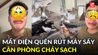 Mất điện quên rút máy sấy, thanh niên tá hỏa khi thấy cảnh trước mắt