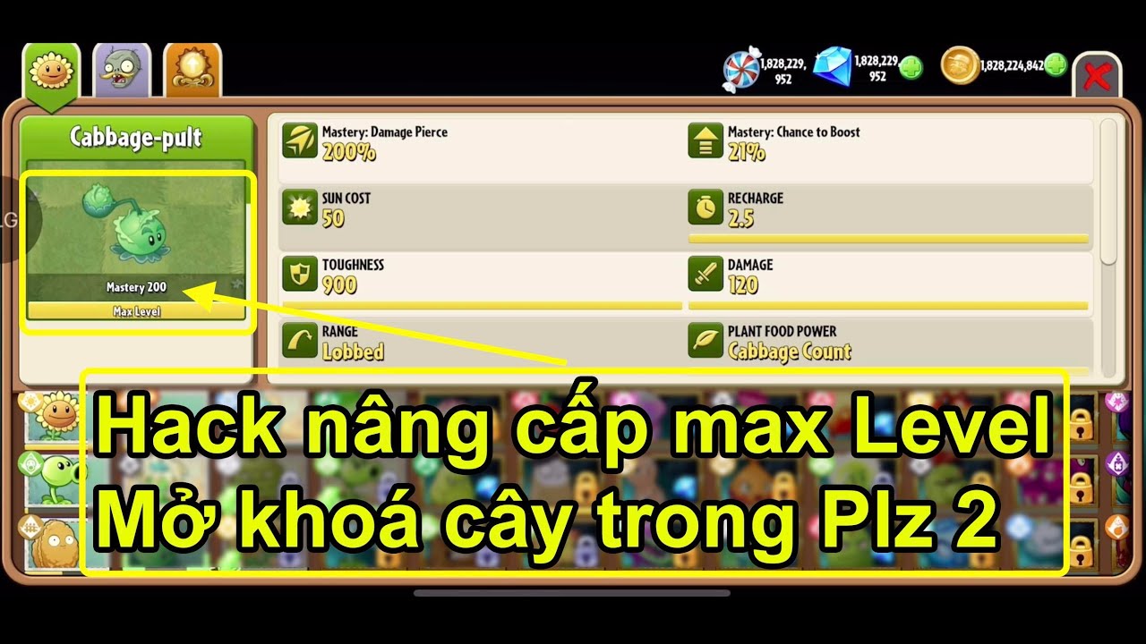 Hướng dẫn hack max level cây và mở khoá cây trong Plants vs zombies 2 -  BiliBili