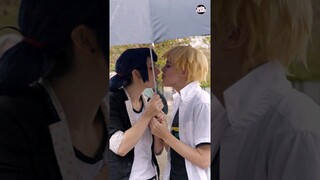 ARE ADRIEN AND MARINETTE ABOUT TO KISS RN?!? 👀🙈 Miraculous Ladybug Cosplay #shorts