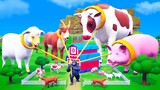 Gorilla's Giant Animals Farm Diorama | COW, SHEEP, HEN, PIG, GOAT | Funny Animals Cartoons 3D 2022