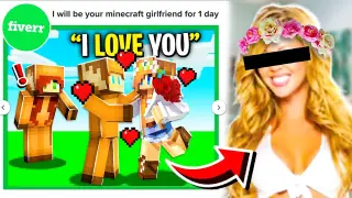 So I Hired a Girl on FIVERR To Be my GIRLFRIEND in Minecraft For 24 Hours!