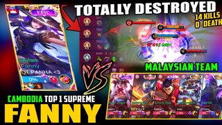 Cambodia Top 1 Supreme Fanny Totally Destroyed Malaysian Team in National Arena! ~ Mobile Legends