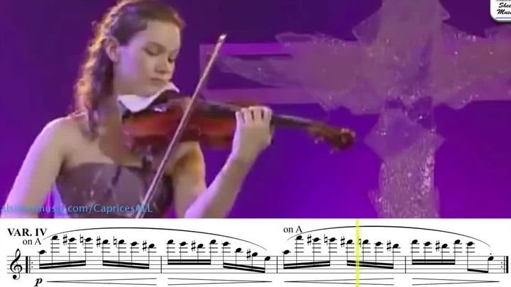 【曲谱同步】帕格尼尼随想曲第24首 希拉里 哈恩 Hilary Hahn - Paganini - Caprice 24