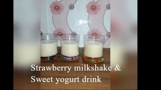 Two Refreshing Drink || Strawberry milkshake & Sweet yogurt drink