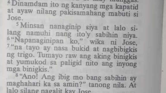 Pang Araw Araw na Talata.                                   Genesis 37:5-11