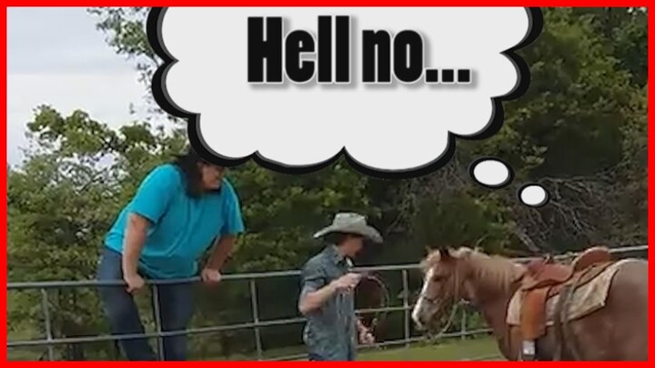 Funny animal fails: heavy set-people vs horses edition