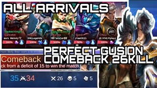 PERFECT GUSION GAMEPLAY 26 KILL | Epic Comeback + GUSION HIGHLIGHTS 🔥