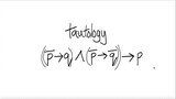 logic: tautology (¬p→q)∧(¬p→¬q) →p