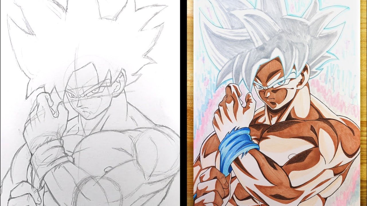 Vẽ Goku bản năng vô cực  how to draw Goku ultra instinct  dragon ball  super  step by step  YouTube