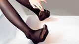 Lukisan papan: cara menggambar kaki indah berstoking sutera hitam