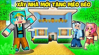 YABUN VÀ MORA XÂY NHÀ MÀU XANH TẶNG MÈO BÉO TRONG LÀNG HERO TEAM MINECRAFT