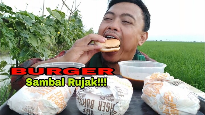 Challenge# MAKAN BURGER PAKE SAMBAL RUJAK!!!