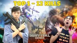 CrisDevilGamer TOP 1 12 KILLS trong SURVIVAL HEROES GAMOTA