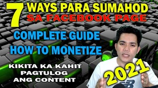 PAANO KUMITA SA FACEBOOK PAGE 2021 | how to earn money on facebook page |AJ PAKNERS