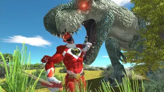 Red power ranger & Dinozord VS Godzilla & Units - Animal Revolt Battle Simulator
