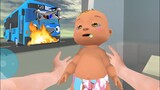 Bayi Sultan Melihat Mobil Temannya Si Tayo Terbakar - Mother Simulator Virtual Life