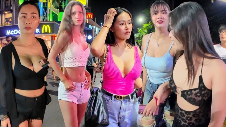 🇹🇭 Pattaya Nightlife District 2024 - So Many Beautiful Girls in Pattaya Festival